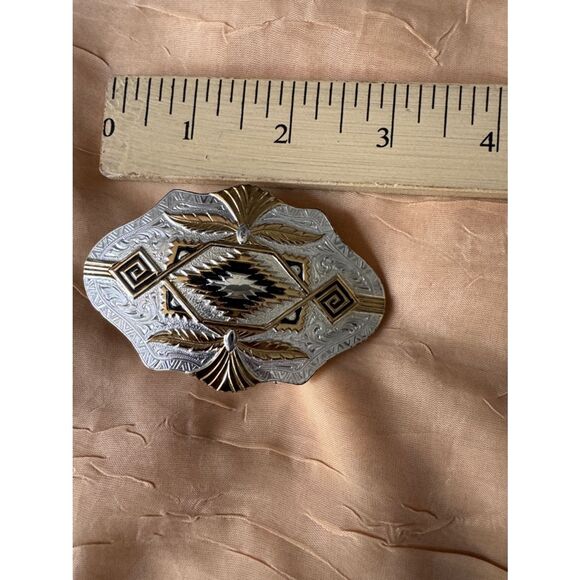 Montana Silversmiths Southwestern Silver Plate Belt Buckle NIB Native American main image 4